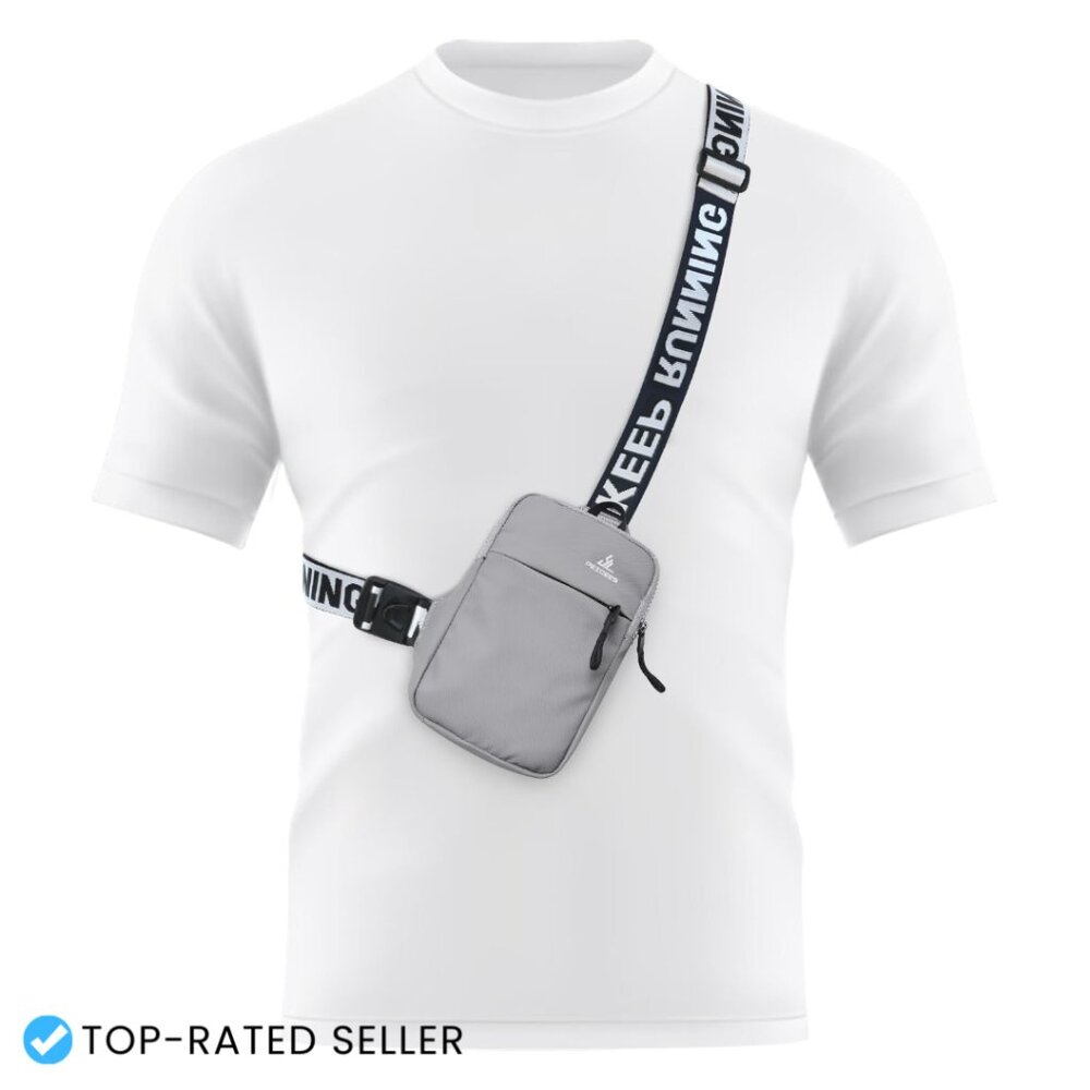 Mini Crossbody Sling Bag Dual Pocket Water Resistant Fanny Pack Running Phone